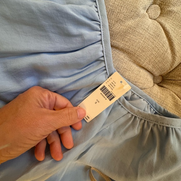 Anthropologie Maeve Short Sleeve Bubble Tiered Top - Picture 7 of 8